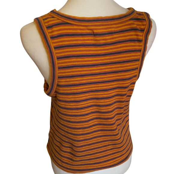 Madewell Retro Style Multicolored Striped Audio Front Knot Tank Top, sz S - Picture 4 of 9
